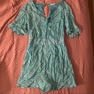 Blue floral romper
